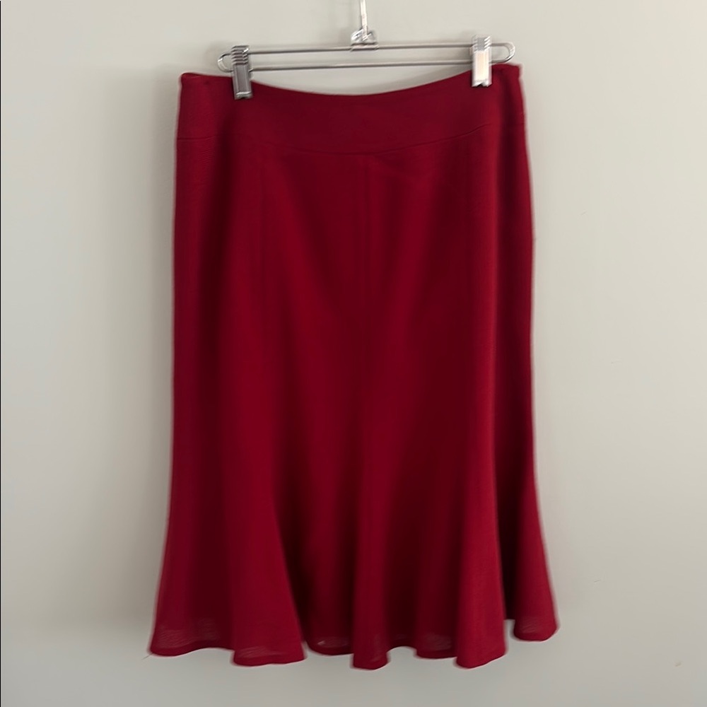 Albert Nipon Red A-Line Midi Skirt for Cocktail
